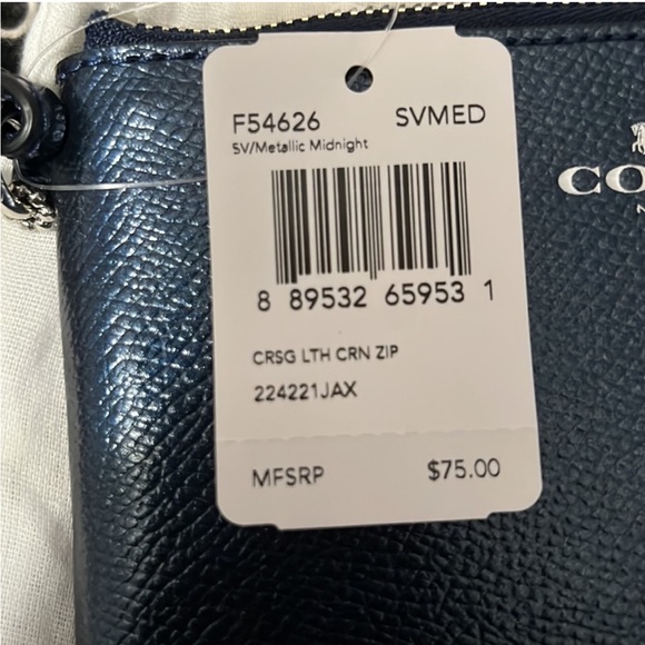 BRAND NEW COACH blue metallic wristlet (NWT) - Picture 9 of 9